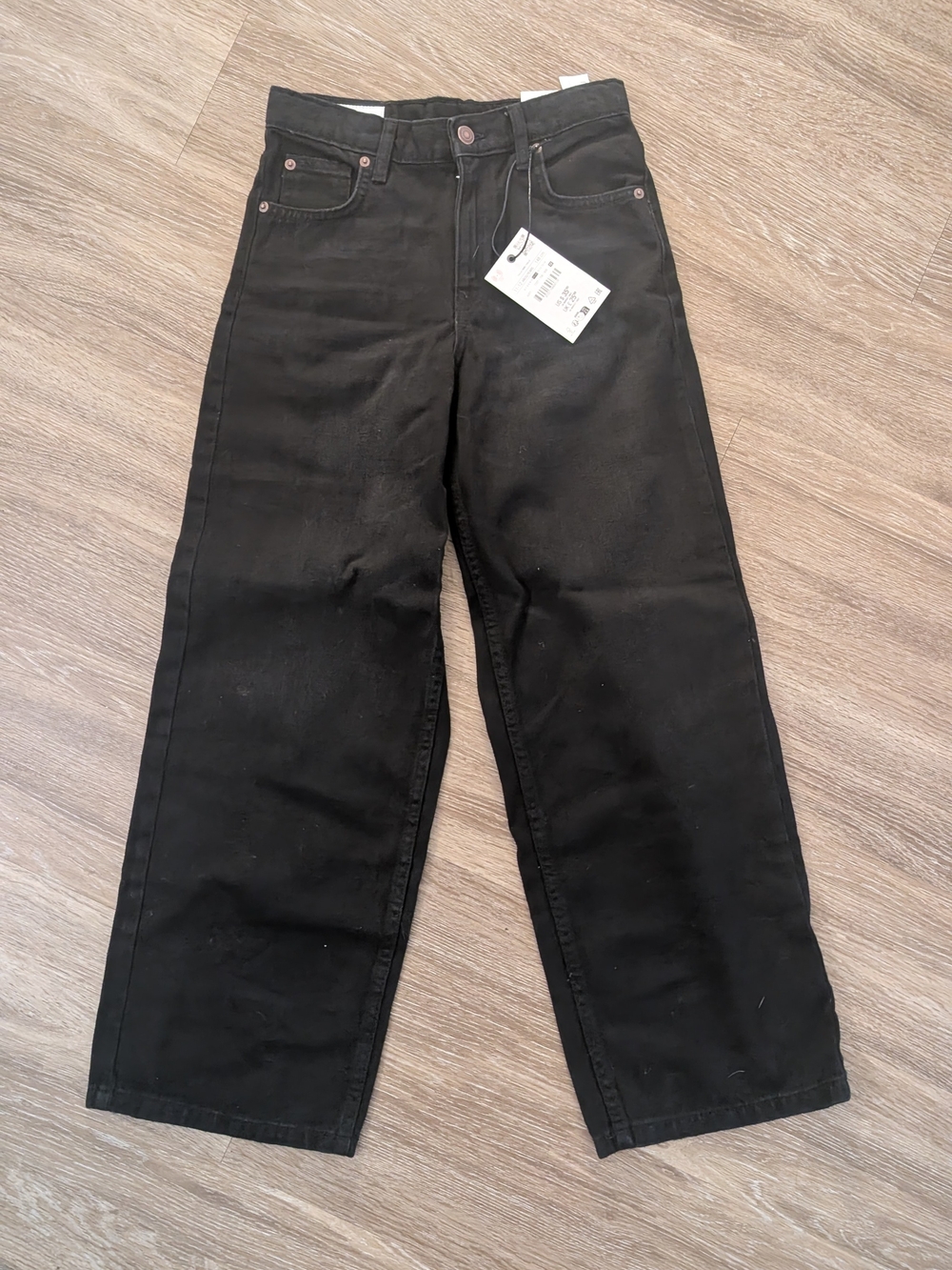 Zara Black Wide-Leg Jeans Girls Size 11-12